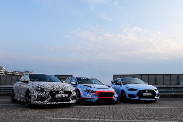 Hyundai's N Brand Philosophy and Vision at Nürburgring Hyundai i30 Fastback N, Veloster N and i30 N racecar