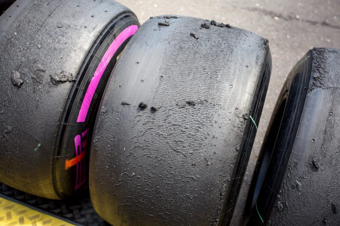 Used slick tyres Austrian GP 2016 2